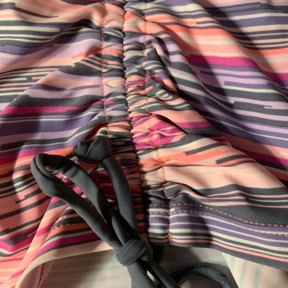 Free Country Pink and Gray Striped Tankini 2 piece Swimsuit - Picture 6 of 10
